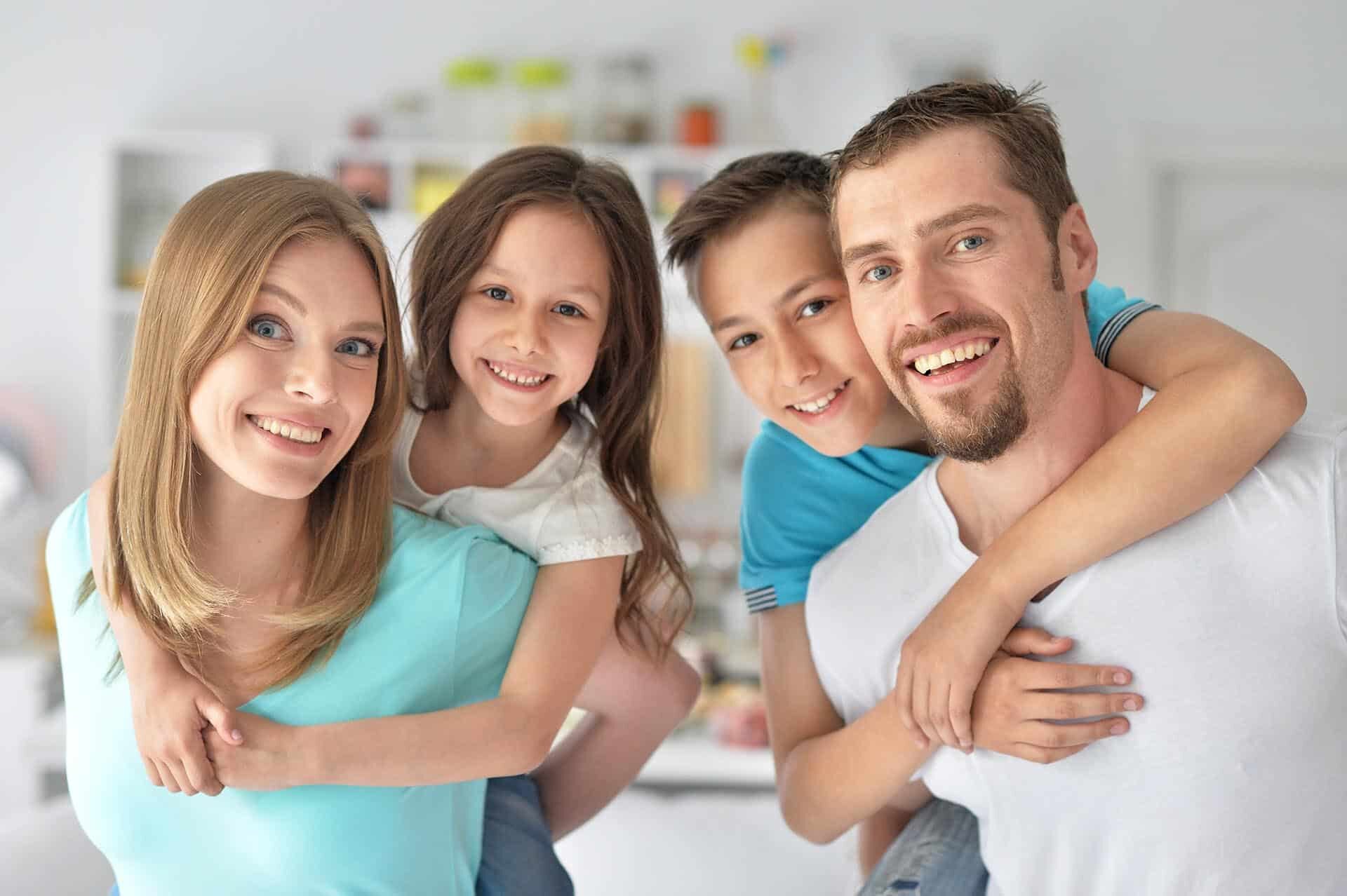 family having fun indoors