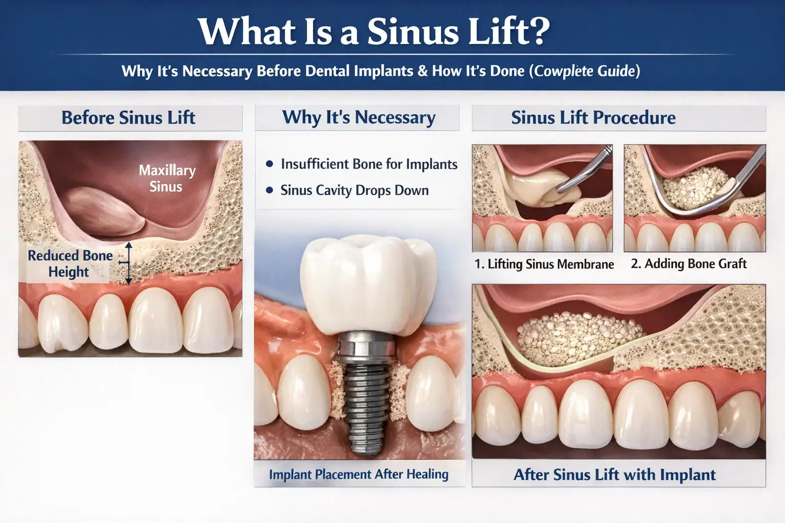 What Is a Sinus Lift? Why It’s Necessary Before Dental Implants & How It’s Done (Complete Guide)