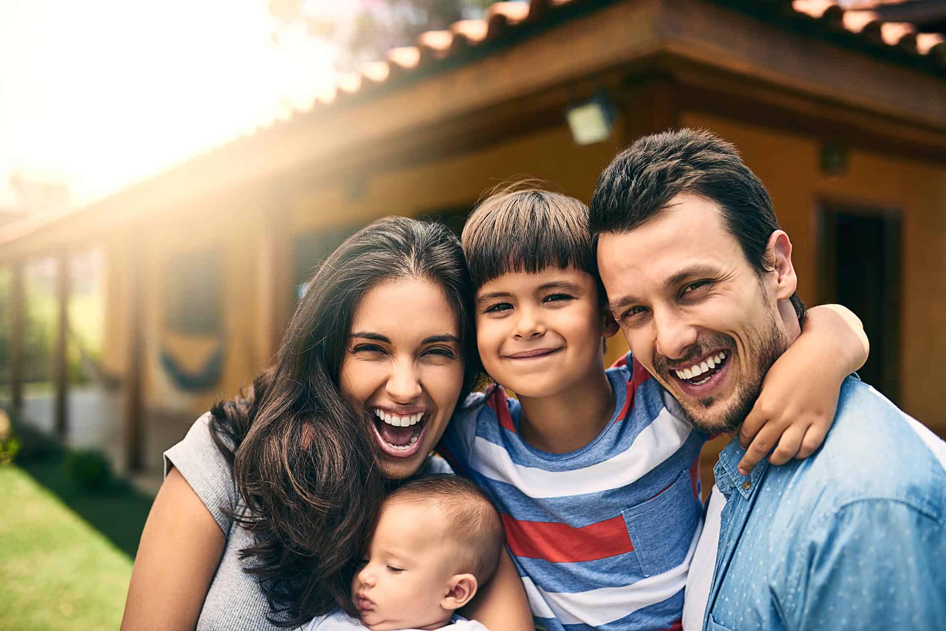 our big happy family. cropped portrait of a happy young family o