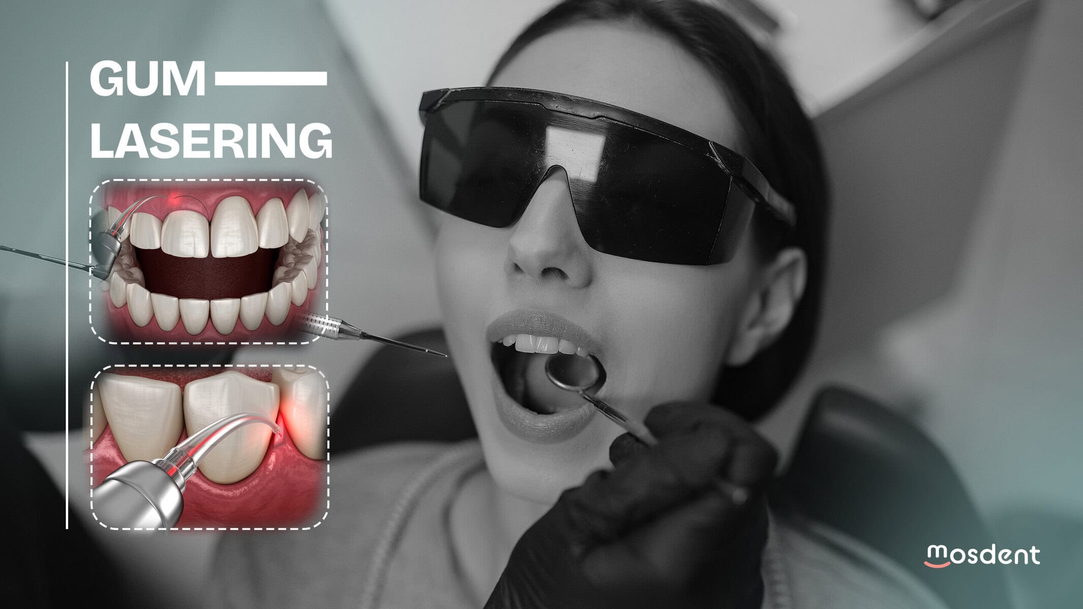 beautiful girl sitting in the dentist's office